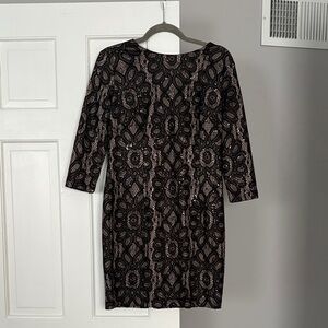 Chic Black Lace Floral Dress